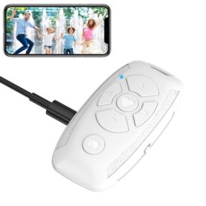 S86 Car Key Shape Multifunctional Bluetooth Selfie Video Remote Control(White) (OEM)