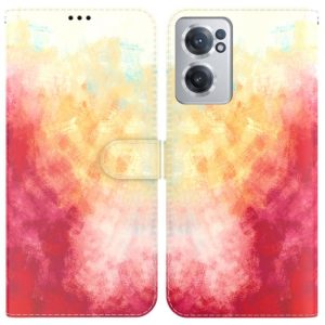 For OnePlus Nord CE 2 5G Watercolor Pattern Horizontal Flip Leather Phone Case(Spring Cherry) (OEM)