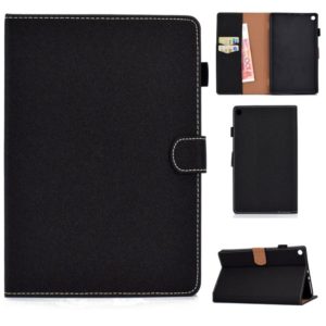 For Kindle Fire HD8 2016 / 2017 Solid Color Tablet PC Universal Magnetic Horizontal Flip Leather Case with Card Slots & Holder(Black) (OEM)