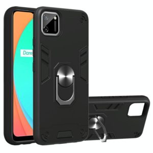 For OPPO Realme C11 Armour Series PC + TPU Protective Case with Ring Holder(Black) (OEM)