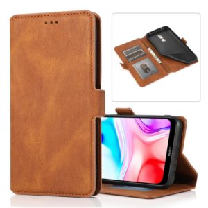For Xiaomi Redmi 8 Retro Magnetic Closing Clasp Horizontal Flip Leather Case with Holder & Card Slots & Photo Frame & Wallet(Brown) (OEM)