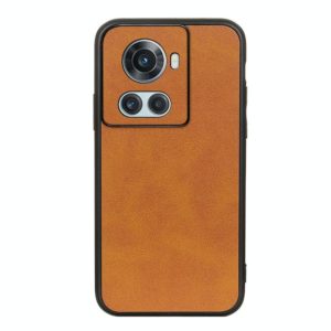 For OnePlus Ace Accurate Hole Two-color Calf Texture PU Phone Case(Brown) (OEM)