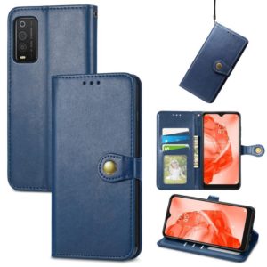 For TCL 205 Solid Color Leather Buckle Phone Case(Blue) (OEM)