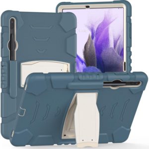 For Samsung Galaxy Tab S7+/ Tab S7 FE / Tab S8+ 3-Layer Protection Screen Frame + PC + Silicone Combination Case with Holder(Cornflower Blue) (OEM)