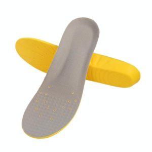 Shock Absorption Thickening Slow Rebound Soft and Comfortable Wicking Insole, Size:S(Yellow Bottom Suede Gray) (OEM)