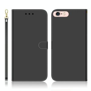For iPhone 6 Plus / 6s Plus Imitated Mirror Surface Horizontal Flip Leather Case with Holder & Card Slots & Wallet & Lanyard(Black) (OEM)