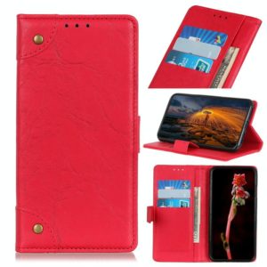 For Motorola Moto G9 / G9 Play / E7 Plus / Lenovo K12 Note Copper Buckle Retro Crazy Horse Texture Horizontal Flip Leather Case with Holder & Card Slots & Wallet(Red) (OEM)