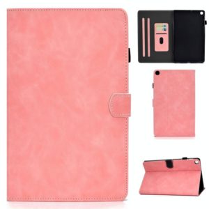 For Samsung Galaxy Tab A7 10.4 2020 T500 Cowhide Texture Horizontal Flip Leather Case with Holder & Card Slots(Rose Gold) (OEM)