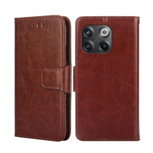 For OnePlus 10T Crystal Texture Horizontal Flip Leather Phone Case(Brown) (OEM)