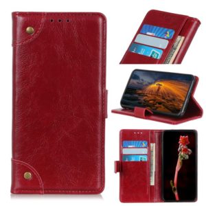 For Vodafone Smart E11 Copper Buckle Nappa Texture Horizontal Flip Leather Case with Holder & Card Slots & Wallet(Wine Red) (OEM)