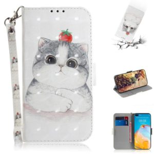 For Huawei P40 3D Painting Horizontal Flip Leather Case with Holder & Card Slot & Wallet & Lanyard(Cute cat) (OEM)