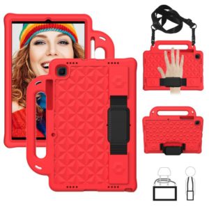 For Galaxy Tab S6 Lite P610/P615 Diamond Series EVA Anti-Fall Shockproof Sleeve Protective Shell Case with Holder & Strap(Red) (OEM)