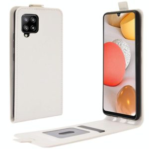 For Samsung Galaxy A42 5G R64 Texture Single Vertical Flip Leather Protective Case with Card Slots & Photo Frame(White) (OEM)