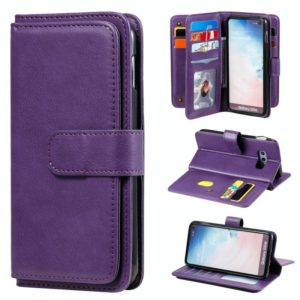 For Samsung Galaxy S10e Multifunctional Magnetic Copper Buckle Horizontal Flip Solid Color Leather Case with 10 Card Slots & Wallet & Holder & Photo Frame(Purple) (OEM)