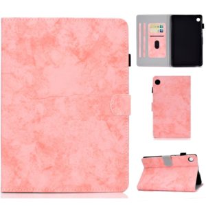 For Huawei MatePad T8 Marble Style Cloth Texture Tablet PC Protective Leather Case with Bracket & Card Slot & Pen Slot & Anti Skid Strip(Pink) (OEM)