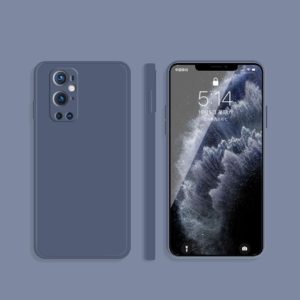 For OnePlus 9 Pro Solid Color Imitation Liquid Silicone Straight Edge Dropproof Full Coverage Protective Case(Gray) (OEM)