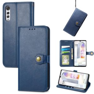 For LG Velvet 2 Pro Solid Color Leather Buckle Phone Case with Lanyard & Photo Frame & Card Slot & Wallet & Stand Function(Blue) (OEM)