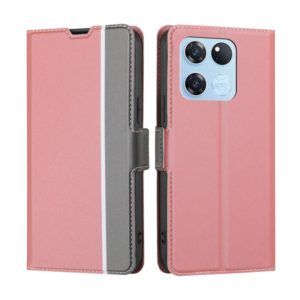 For OnePlus Ace Racing Twill Texture Side Button Leather Phone Case(Pink) (OEM)