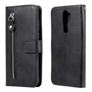 For OPPO A9 (2020) / A5 (2020) Fashion Calf Texture Zipper Horizontal Flip Leather Case with Holder & Card Slots & Wallet(Black) (OEM)