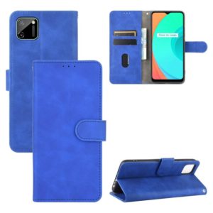 For OPPO Realme C11 Solid Color Skin Feel Magnetic Buckle Horizontal Flip Calf Texture PU Leather Case with Holder & Card Slots & Wallet(Blue) (OEM)