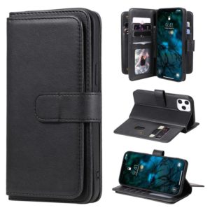 For iPhone 12 Pro Max Multifunctional Magnetic Copper Buckle Horizontal Flip Solid Color Leather Case with 10 Card Slots & Wallet & Holder & Photo Frame(Black) (OEM)