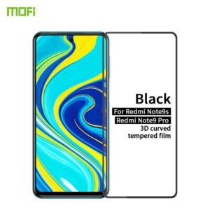 For Xiaomi Redmi Note 9S/Note 9 Pro MOFI 9H 3D Explosion-proof Curved Screen Tempered Glass Film(Black) (MOFI) (OEM)