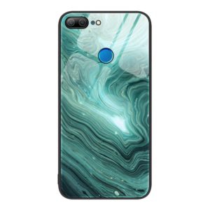 For Honor 9 Lite Marble Pattern Glass Protective Phone Case(Water Waves) (OEM)