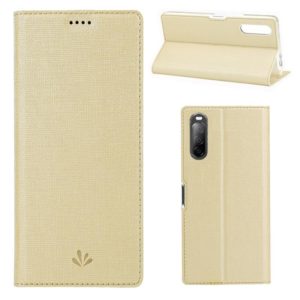For Sony Xperia L4 ViLi Shockproof TPU + PU Horizontal Flip Protective Case with Card Slot & Holder(Gold) (ViLi) (OEM)