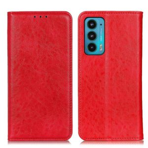 For Motorola Edge 20 Magnetic Crazy Horse Texture Horizontal Flip Leather Case with Holder & Card Slots & Wallet(Red) (OEM)