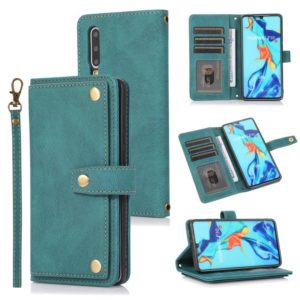 For Huawei P30 PU + TPU Horizontal Flip Leather Case with Holder & Card Slot & Wallet & Lanyard(Lake Blue) (OEM)