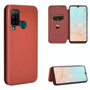 For DOOGEE N20 Pro Carbon Fiber Texture Horizontal Flip TPU + PC + PU Leather Case with Card Slot(Brown) (OEM)