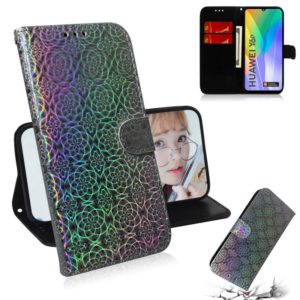 For Huawei Y6p Solid Color Colorful Magnetic Buckle Horizontal Flip PU Leather Case with Holder & Card Slots & Wallet & Lanyard(Silver) (OEM)