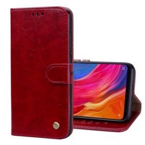 Business Style Oil Wax Texture Horizontal Flip Leather Case for Xiaomi Mi 8, with Holder & Card Slots & Wallet (Red) (OEM)