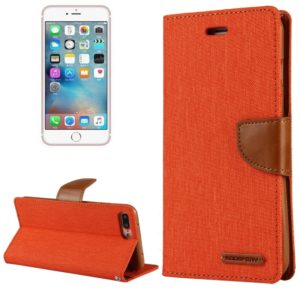 GOOSPERY CANVAS DIARY for iPhone 8 Plus & 7 Plus Canvas Texture Horizontal Flip Leather Case with Card Slots & Wallet & Holder(Orange) (GOOSPERY) (OEM)
