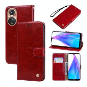 For Honor 50 Oil Wax Texture Leather Phone Case(Red) (OEM)