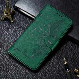 For Samsung Galaxy A22 4G Litchi Texture Feather Embossing Pattern Horizontal Flip Leather Case with Holder & Card Slots & Wallet & Photo Frame & Lanyard(Green) (OEM)