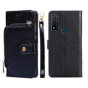 For TCL 20 R 5G/TCL Bremen/TCL 20 AX 5G Zipper Bag Leather Phone Case(Black) (OEM)