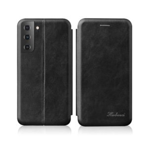 For Samsung Galaxy S21+ 5G Retro Texture Magnetic Leather Case with Card Slot & Holderer(Black) (OEM)