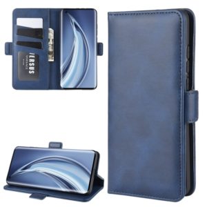 For Xiaomi Mi 10 Dual-side Magnetic Buckle Horizontal Flip Leather Case with Holder & Card Slots & Wallet(Dark Blue) (OEM)