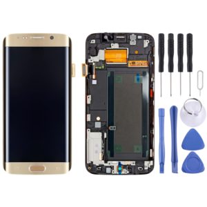 Original LCD Display + Touch Panel with Frame for Galaxy S6 Edge+ / G928F(Gold) (OEM)