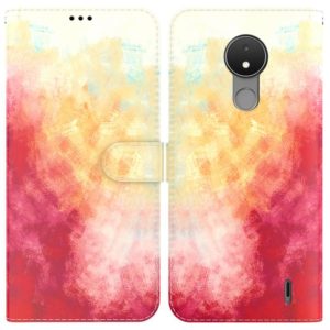 For Nokia C21 Watercolor Pattern Horizontal Flip Leather Phone Case(Spring Cherry) (OEM)