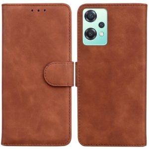 For OnePlus Nord CE 2 Lite 5G Skin Feel Pure Color Flip Leather Phone Case(Brown) (OEM)
