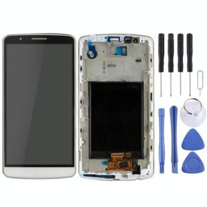 LCD Display + Touch Panel with Frame for LG G3 / D850 / D851 / D855 / VS985(White) (OEM)