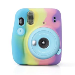 Rainbow Soft Silicone Protective Case for Fujifilm Instax mini 11 (Dark Blue) (OEM)