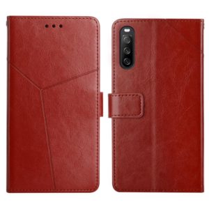 For Sony Xperia 10 III Y Stitching Horizontal Flip Leather Phone Case with Holder & Card Slots & Wallet & Photo Frame(Brown) (OEM)