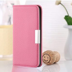 For Huawei Enjoy 7S Litchi Texture Horizontal Flip Leather Case with Holder & Card Slots(Pink) (OEM)