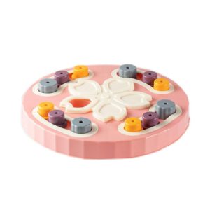 Pet Puzzle Slow Feeder Cat And Dog Food Tray Toy(Pink Sakura) (OEM)