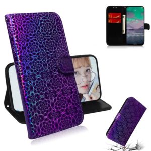 For Nokia 3.4 Solid Color Colorful Magnetic Buckle Horizontal Flip PU Leather Case with Holder & Card Slots & Wallet & Lanyard(Purple) (OEM)