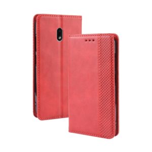 Magnetic Buckle Retro Crazy Horse Texture Horizontal Flip Leather Case for Nokia 2.2, with Holder & Card Slots & Photo Frame(Red) (OEM)