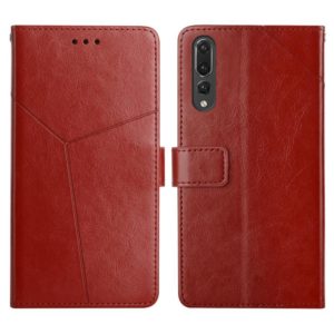 For Huawei P20 Pro Y Stitching Horizontal Flip Leather Phone Case with Holder & Card Slots & Wallet & Photo Frame(Brown) (OEM)